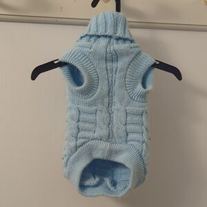 Cozy Blue Knit Dog Sweater